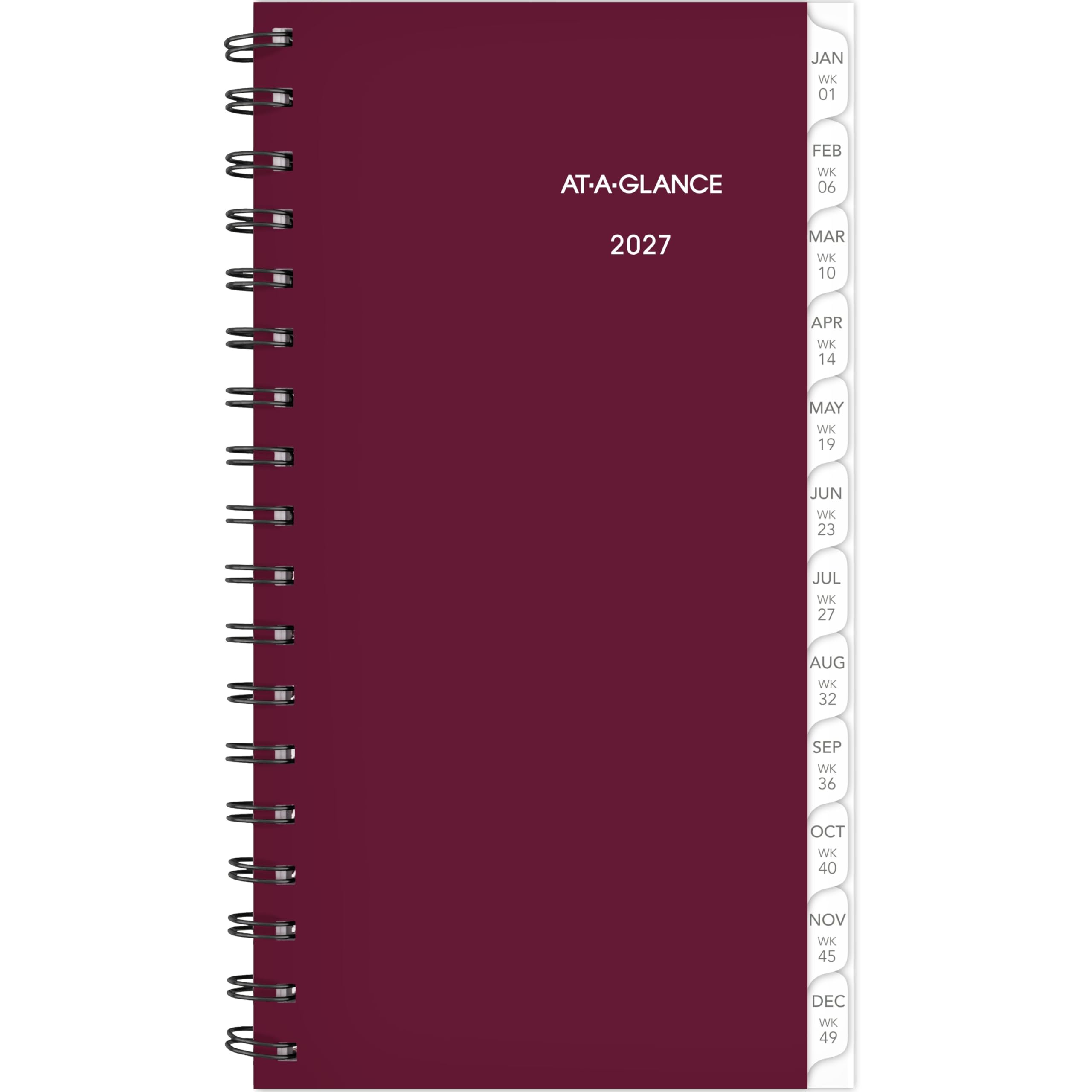 AT-A-GLANCE 2027 Planner Refill, Weekly, 3.25" x 6.5", Portable Size 2, Tabbed (064-287-27)