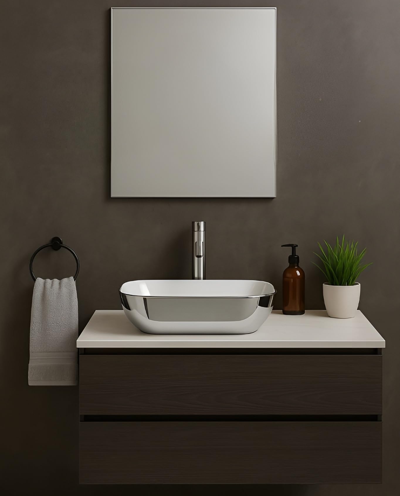 White Ceramic Wash Basin - Modern Vessel Sink -4