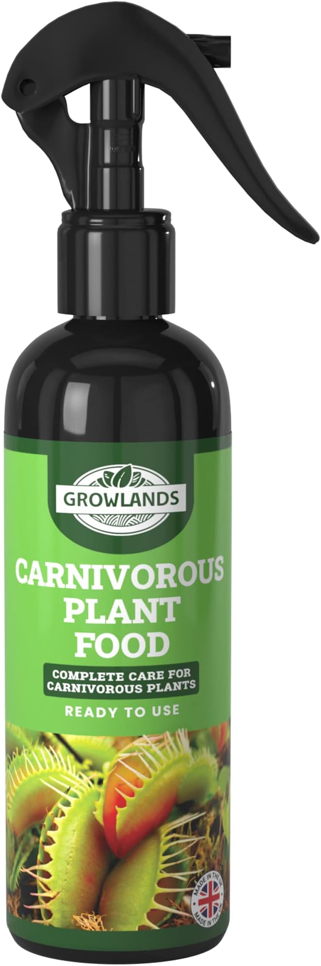Growlands Carnivorous Plant Food Spray - 300 ml Plant Fertilizer - Designed for all Carnivorous Plants - Venus Fly Trap Food, Sundew & Pitcher Plant Food - Ready to Use Spray