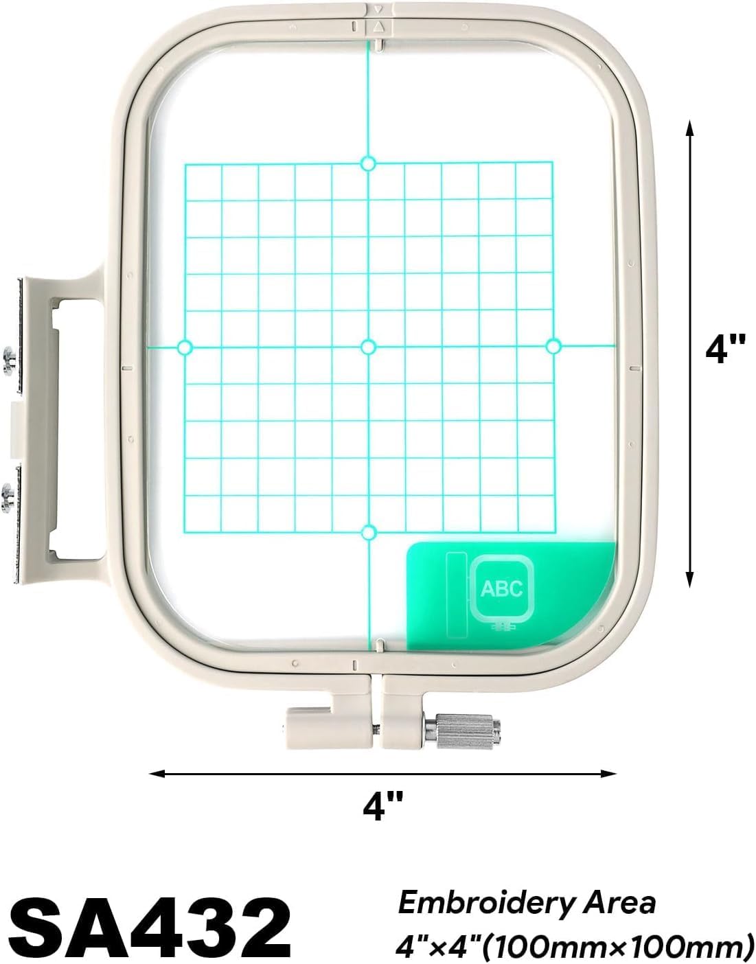 Maggiehoop Embroidery Hoop for Brother SE700 SE600 SE725 SE625 SE630 PE550D PE540D PE545 PE535 PE525 PE500 SE400 SE425 LB5500 Innovis Babylock (4"x4" - SA432)
