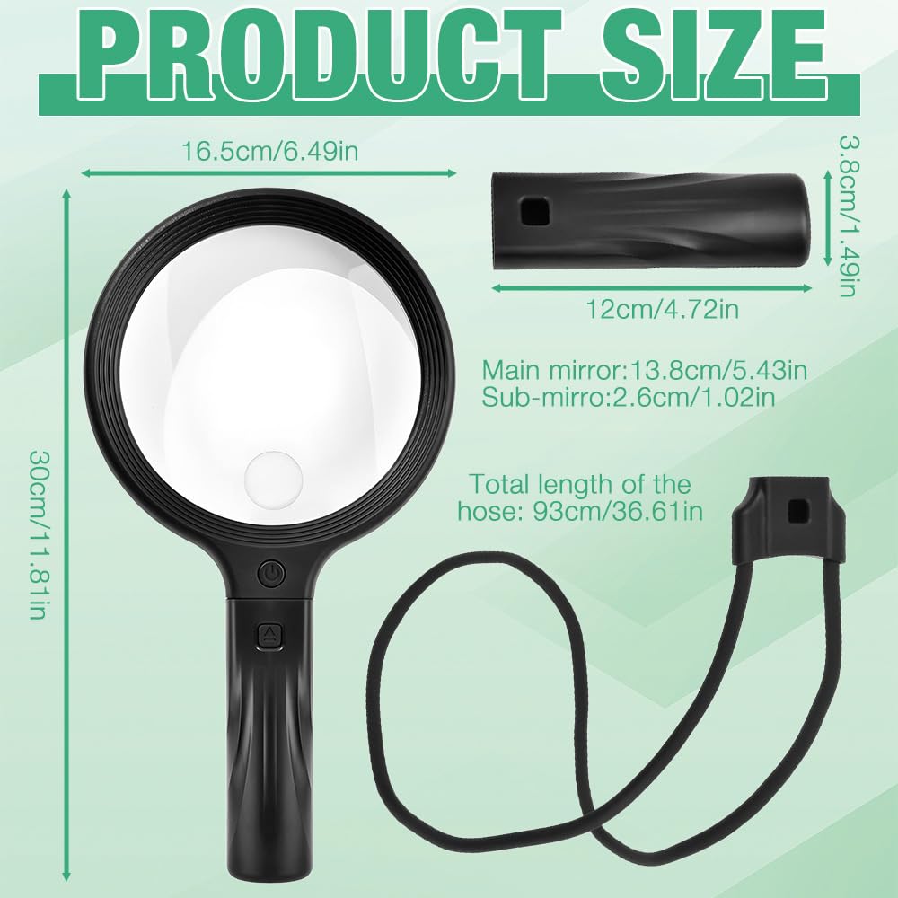 5X 10X Hands Free Magnifying Glass with Light, 3-in-1 Gooseneck Magnifier for Reading, Rechargeable Flexible Gooseneck Magnifier, 3 Color Mode, for Craft Cross Stitch Sewing Reading Books - Image 2