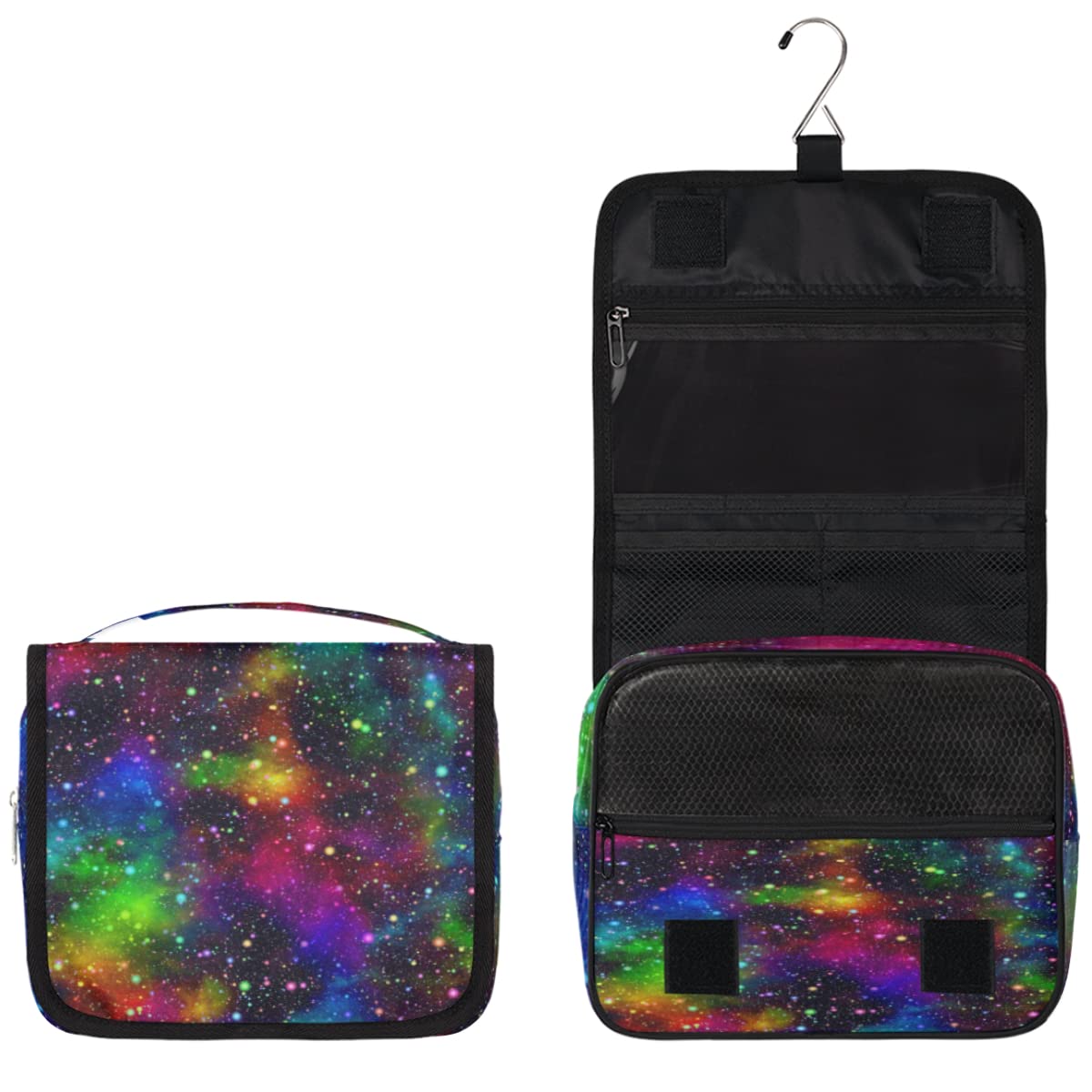 Galaktyka Kolorowa Podróżna Kosmetyczka Abstrakcyjna Galaktyka Mycie Torba Unisex Wiszące przybory toaletowe Kosmetyczka Organizer do makijażu, wielobarwny, Jeden rozmiar