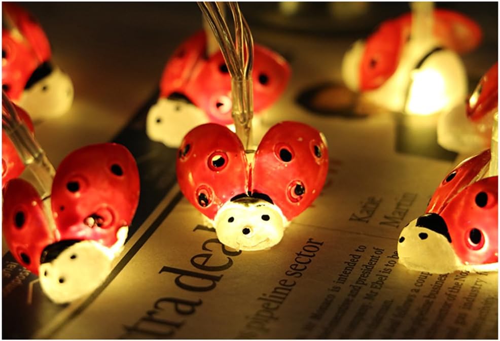 Amazon.com: WONFAST Ladybugs Fairy String Lights, 9.8ft 30LED Ladybug ...