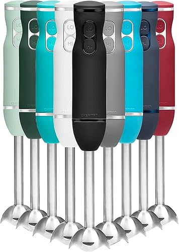 Chefman - Batidora de mano de inmersión, eléctrica, potente, cuchillas de acero inoxidable, para triturar hielo, control de 2 velocidades, para Negro