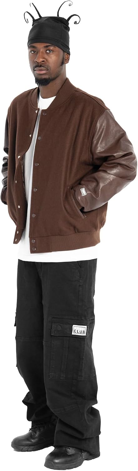 Pro Club Men's Heavyweight Vegan Leather/Wool Varsity Jacket