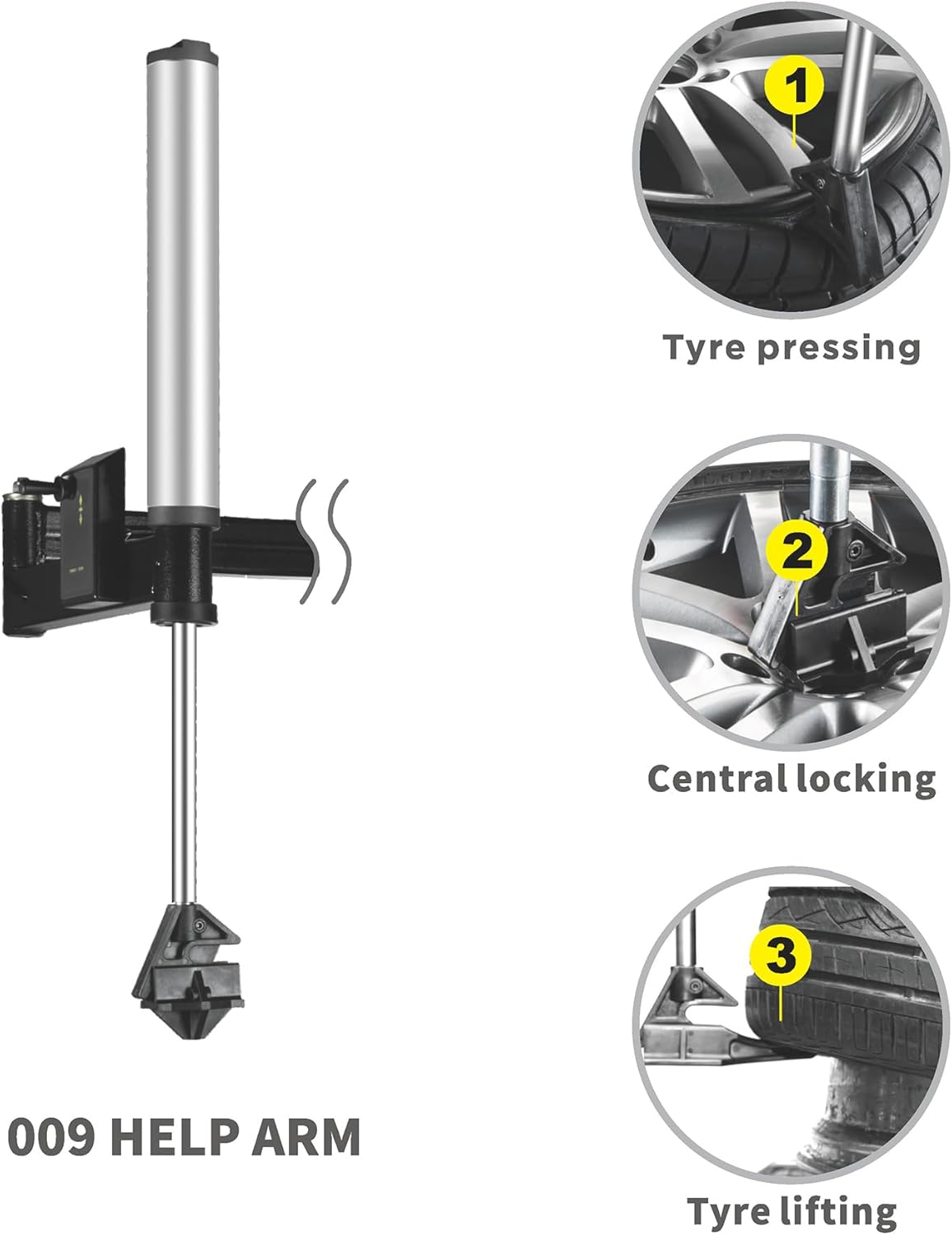 APlusLift DHM-24 Tire Wheel Changer and WBS-500 Tire Wheel Balancer with Wheel Hood Protector Combo New Integrated Power Unit 3 Years Warranty