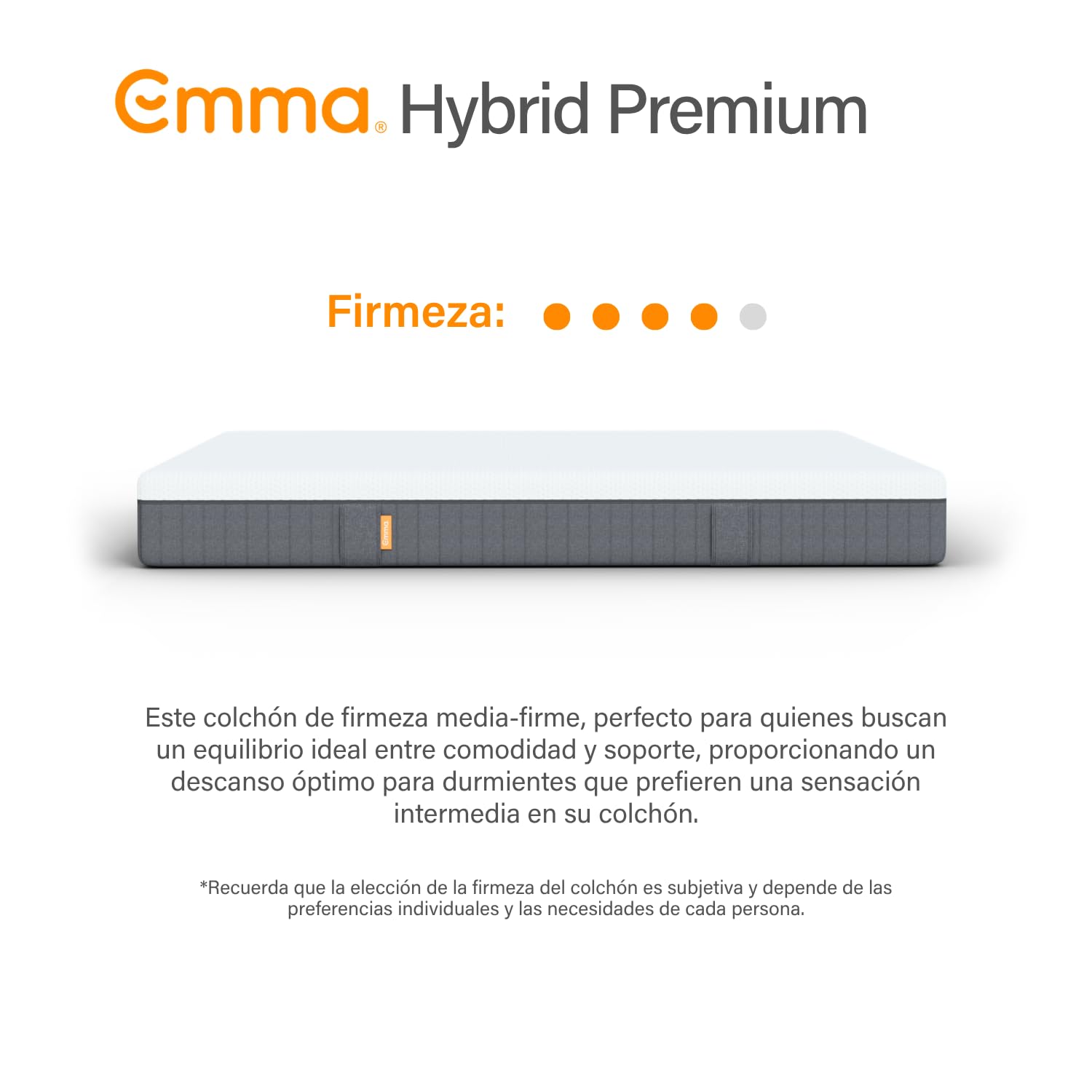 Emma Colchón Hybrid Premium Queen Size 150x190cm de Memory Foam & Resortes Colchón en Caja Tecnología Alemana 10 Años de Garantía & 100 Noches de Prueba