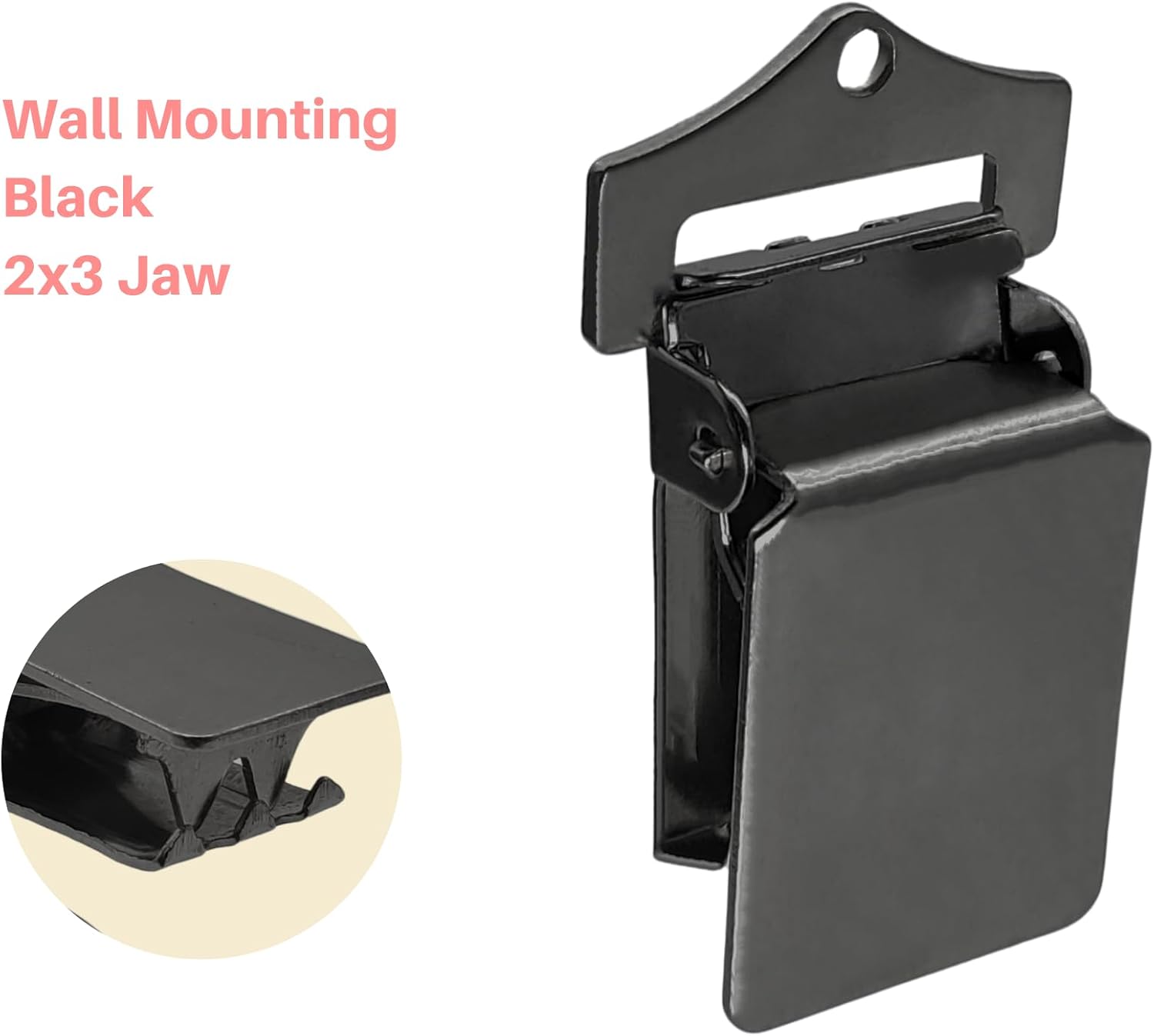 Wall Clips Matte Black for Hanging Rugs and Animal Hides (Pack of 6) Rug Grippers/Clips/Hangers