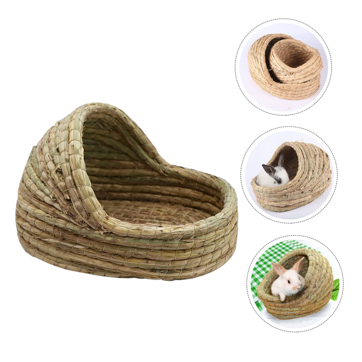 Gniazdo Królika Critter Klatka Chomik Świnka Morska Domy Pet Jaskinia Jeż Pościel Łóżko Bunny Trawa Dom Rabin(Ax4pcs,20X15cm)