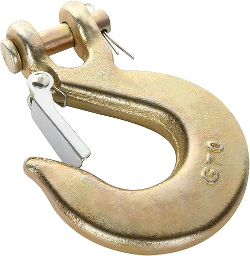 Miniatura 7 de LANIAKEA Paquete de 4 ganchos deslizantes de horquilla de 38 pulgadas, gancho de seguridad de acero forjado resistente con pestillo, cadena de