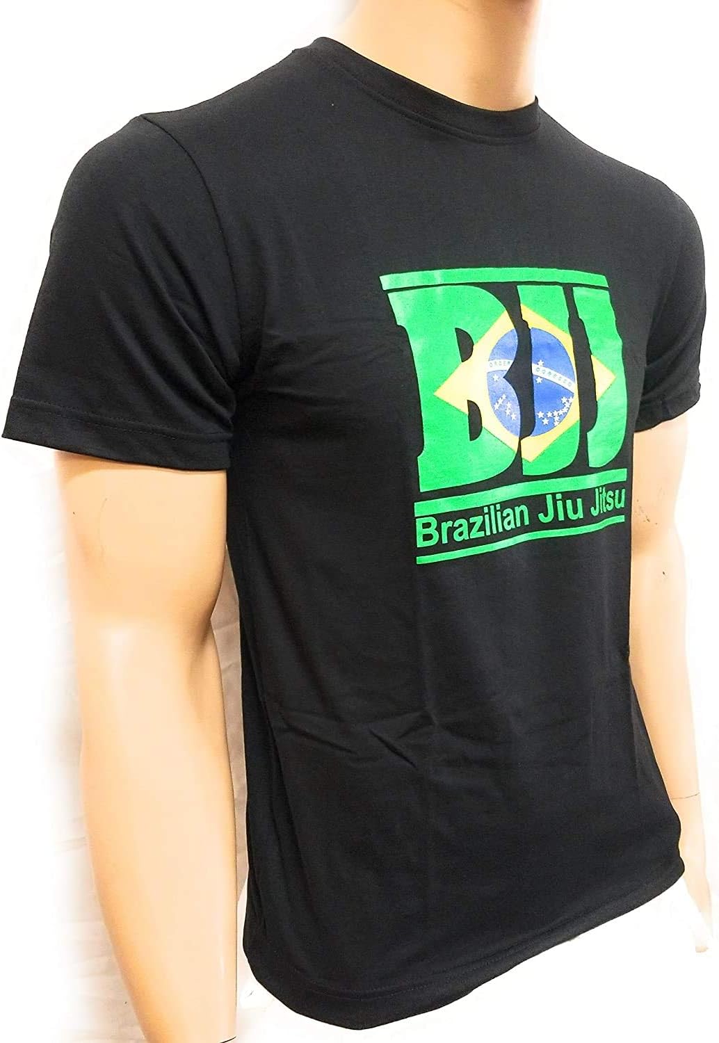 Woldorf USABrazilian Flag Jiu Jitsu T-Shirt in Black with BJJ Size L Martial Arts, Fighting Equipment, Kickboxing T-Shirts, Casual Cloths, T - Shirts
