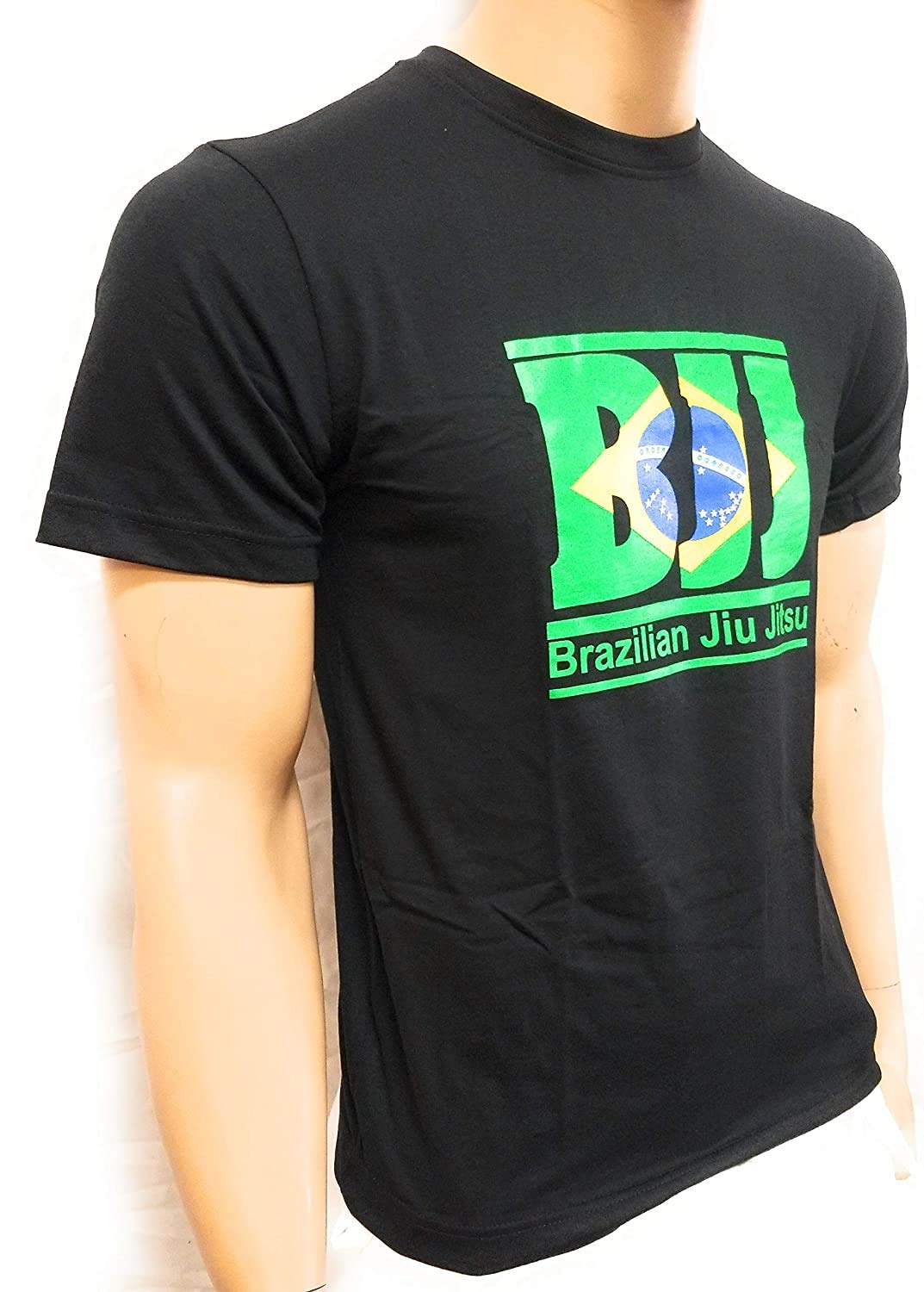 Woldorf USABrazilian Flag Jiu Jitsu T-Shirt in Black with BJJ Size L Martial Arts, Fighting Equipment, Kickboxing T-Shirts, Casual Cloths, T - Shirts