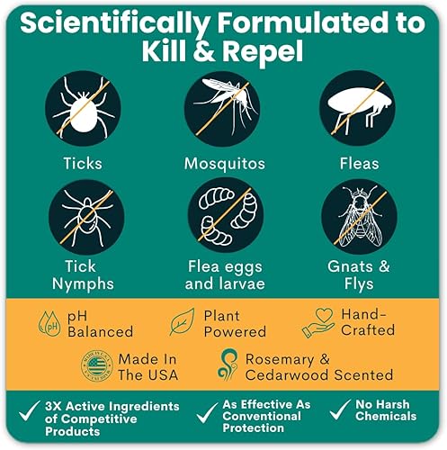 Miniatura 2 de Trail Guard - Aerosol natural extra fuerte para insectos, pulgas y garrapatas para perros, gatos, personas y hogar, repelente de insectos y