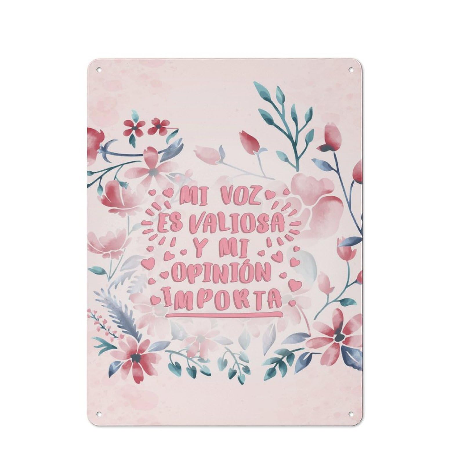 Junmoney Style-3 Empowering Spanish Quote Character Metal Wall Decor 40X30cm, Vintage Metal Sign For Home, Shop, Pub Or Studio Wall