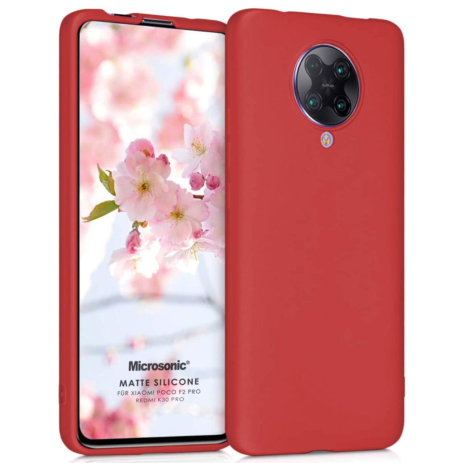 Microsonic Matte Silicone Xiaomi Redmi K30 Pro için Kılıf Kırmızı [Redmi K30 Pro ile Uyumlu Kılıf - Kırmızı]