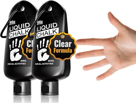 Clear Liquid Chalk 60 ml, Low-Residue Grip for Gym & Climbing | Low-Residue, Quick-Dry Grip for Lifting, Climbing, Pickleball, Shooting Sports & Training
