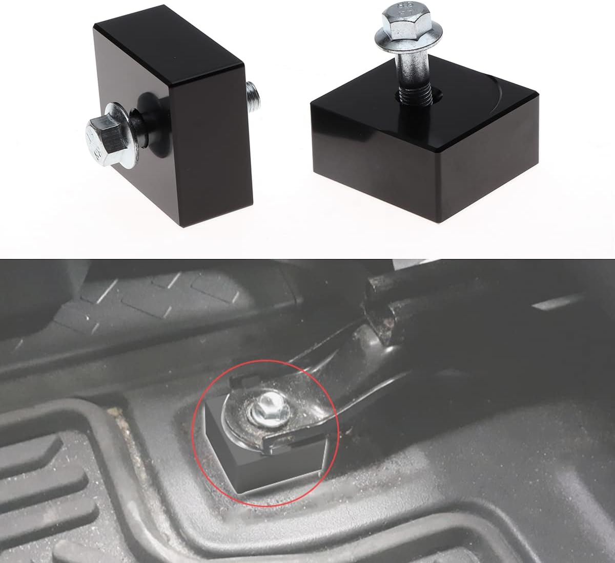 Front Driver Passenger Side Seat Spacers, 1'' Adjustable Seat Riser Lift Kit with Bolts, CNC Machine Billet Aluminum Lift Recline Kit for Toyota Tacoma 05-21 (Black)