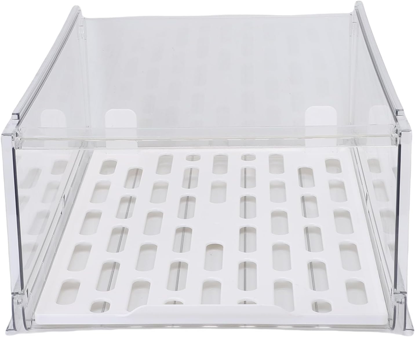 TOPINCN Closet Storage Box, Stackable Clear PET Organizer with Drawer Panel Rail Design and Anti Slip Pattern, for Wardrobe Bedroom Kitchen Cabinet