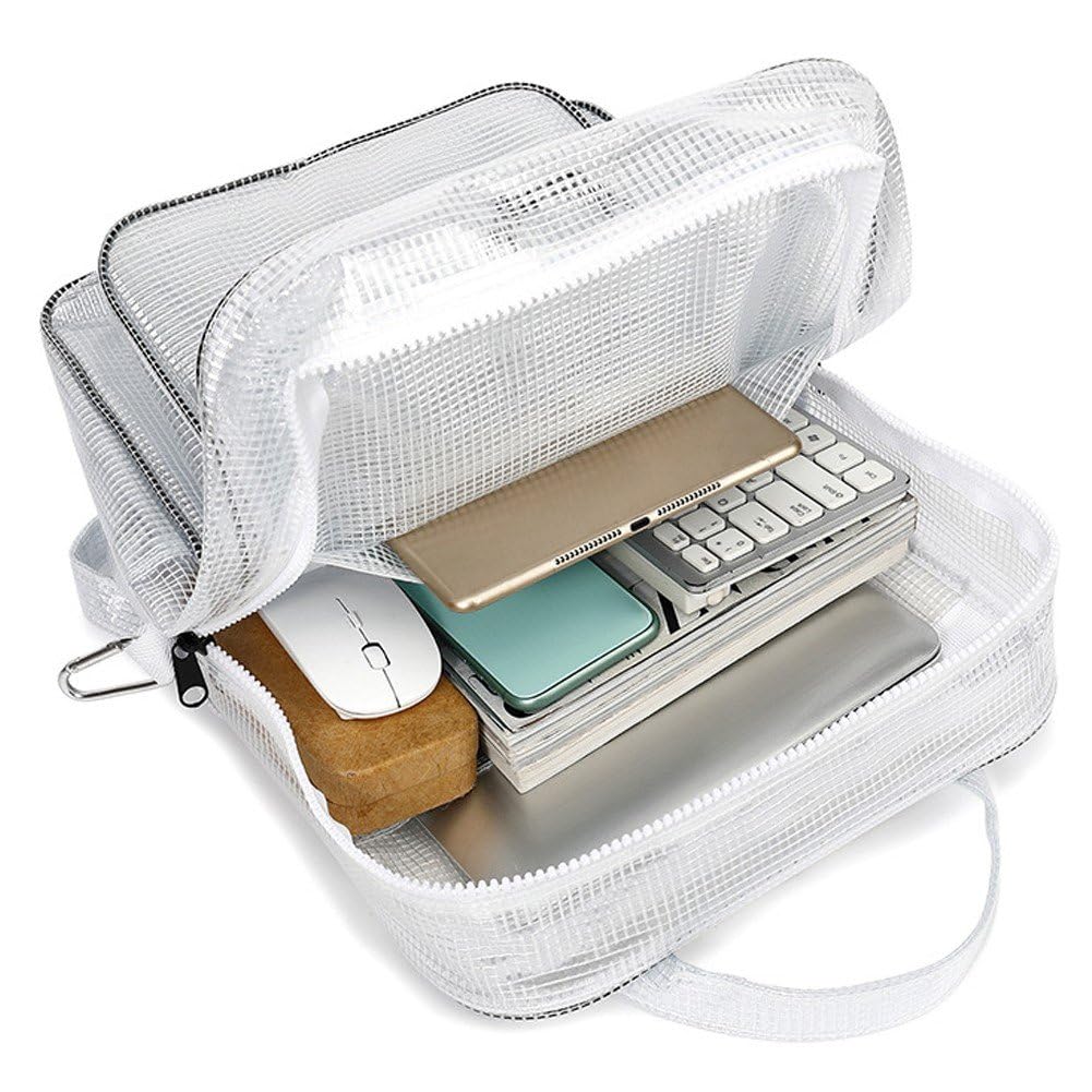 Zaino Grande in, Zaino Universitario Semitrasparente, Zaino in Trasparente con Comode Spalline Imbottite per Viaggi, Nuoto, Spiaggia, Sport all'Aria Aperta