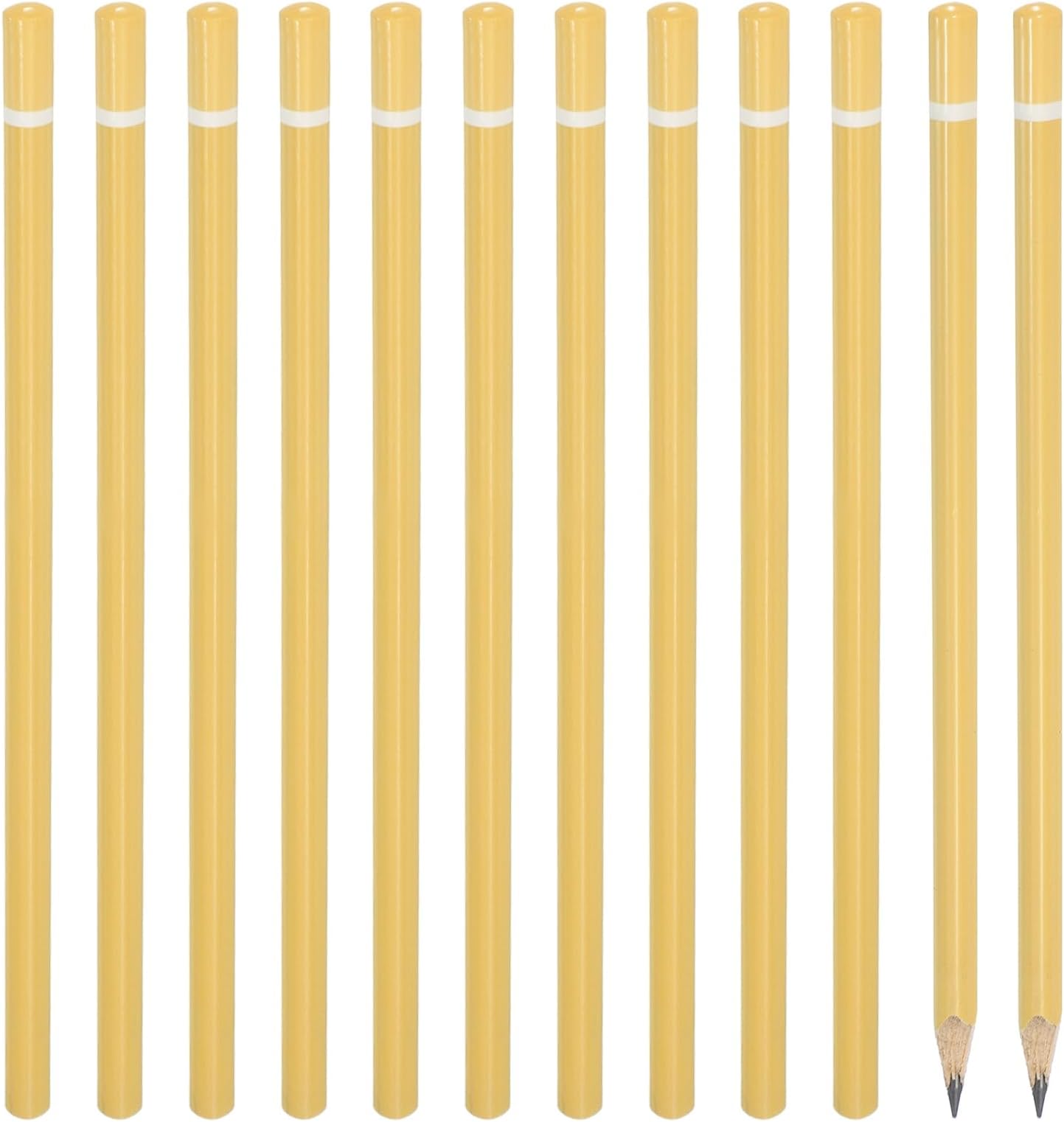 Triangle Wooden Pencils Bulk, 12 Pack HB Graphite Pencils for Office Supplies, Engineering Marking Writing Art Drawing Supplies, Orange