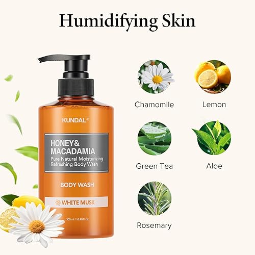 Miniatura 2 de KUNDAL Nature Honey & Macadamia - Jabón corporal hidratante natural, nutrición profunda, mezcla de extractos naturales, 10,000 ppm miel, seguro para