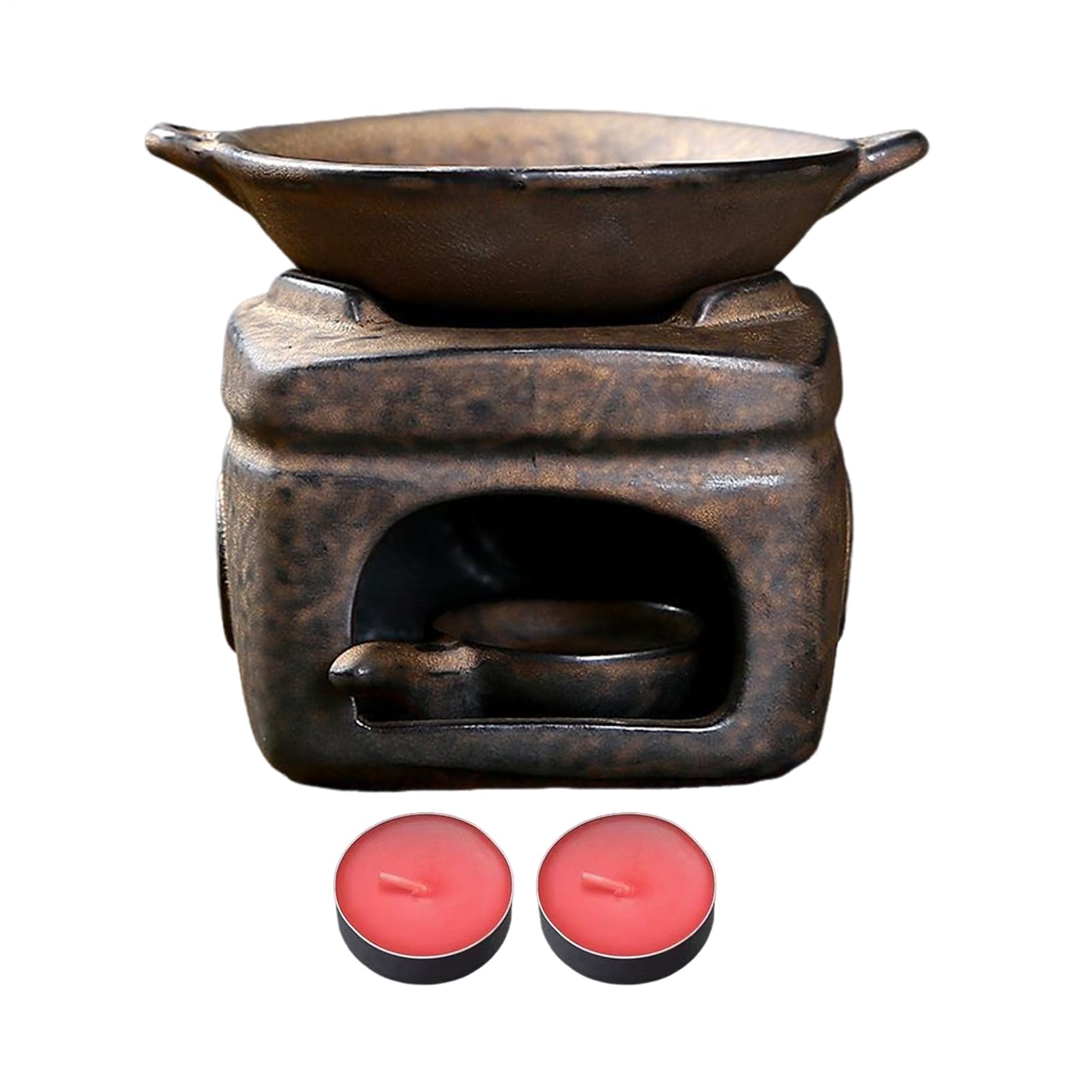 Bruciatore per Olii per Aromaterapia in mica Diffusore di Oli mico | Scioglie e Riscalda Bruciatore di Per Sala Yoga Scrivania Ufficio Camera Meditazione