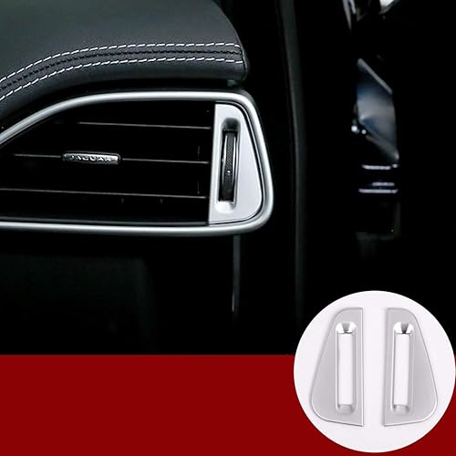 YIWANG ABS cromo coche aire acondicionado ventilación salida ajuste interruptor cubierta lentejuelas recorte 2 piezas para Jaguar XE F-Pace 2016 2017