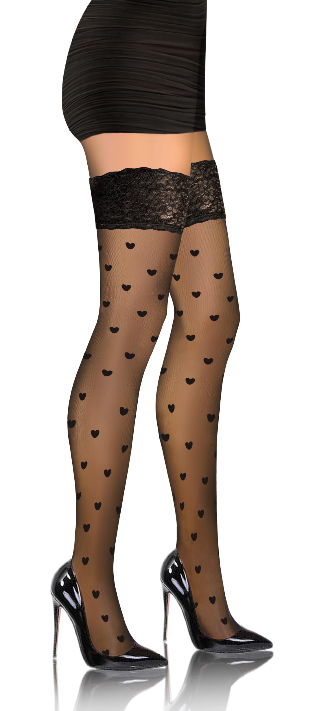 Sesto SensoWomen's Hold-Up Stockings with Pattern 20 Denier Lace Stockings