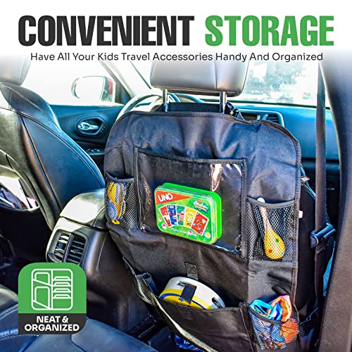 Backseat Kick Mats (Black, Kick Mats + Tablet Holder With Organizer Pockets) #TOP6