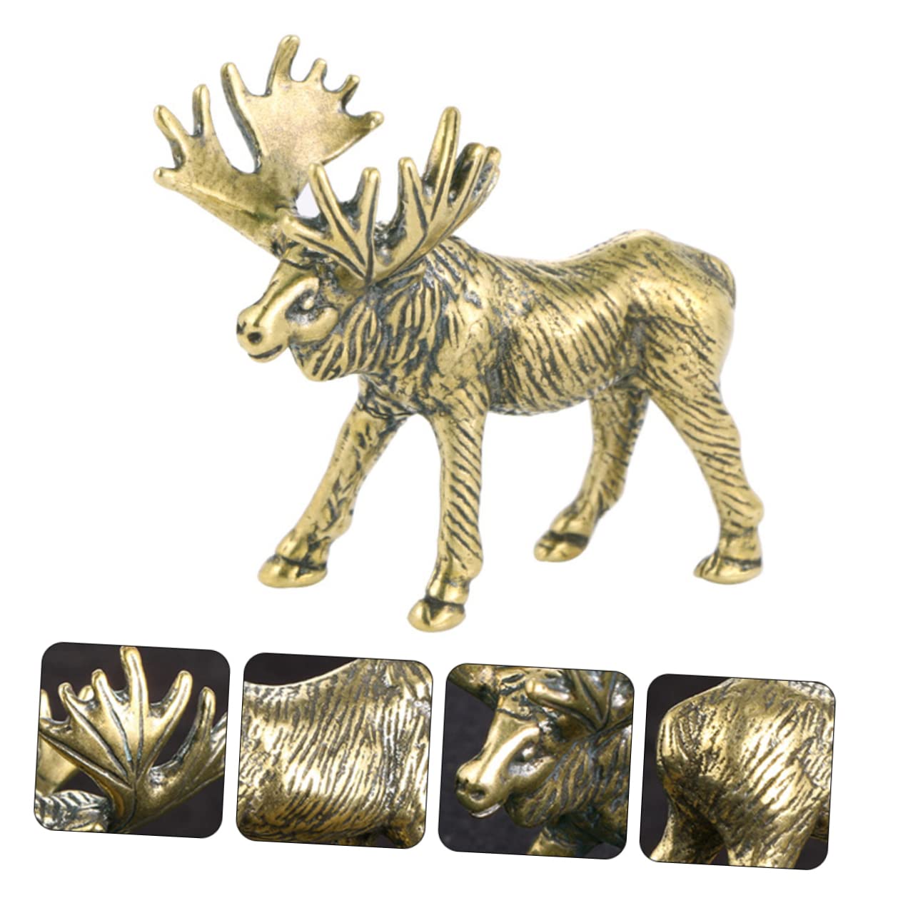 ifundom 4 Stücke Elch Decor Mini Deer Figurine Kreative Desktop Ornament Einzigartige Elch Geformt Decor