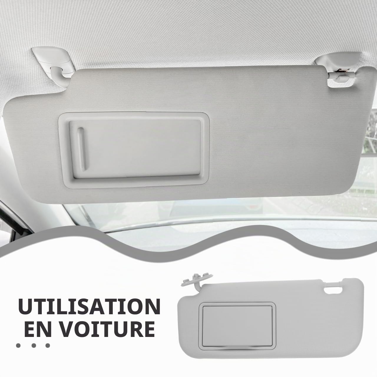 Pare-Soleil CôTé Conducteur avec Miroir IntéGré Protection Anti-ÉBlouissement Pare-Soleil IntéRieur De Voiture Compatible Modèles Levin 2014-2018 14.37X6.50X1.77In