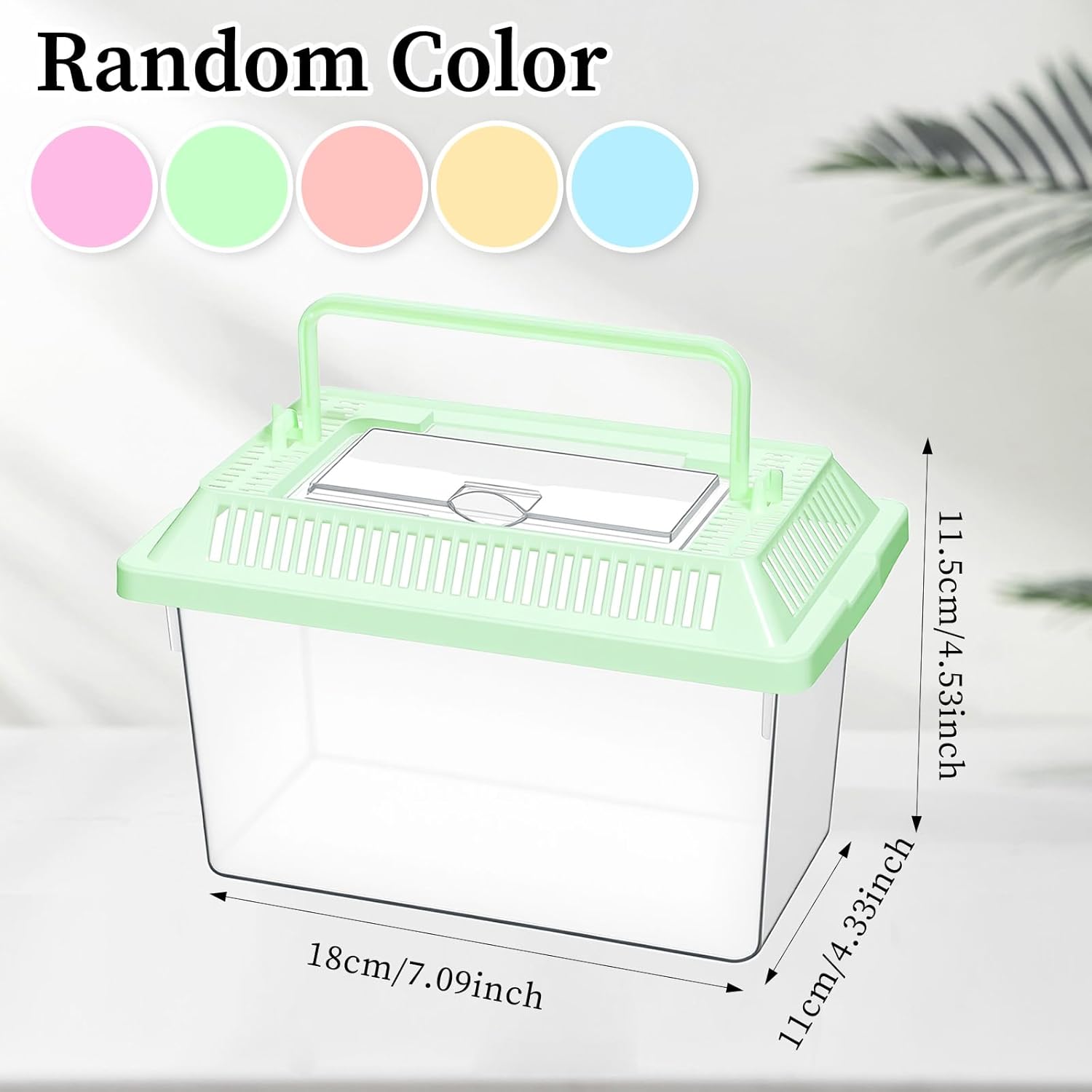 12 PCS 7"×4.3"x4.3" Large Plastic Reptile Terrariums Carrier Cage Snake Breeding Box Hatching Container Clear Fish Tank with Ventilated Lid for Spider, Tarantula, Hermit Crab, Lizard, Turtle
