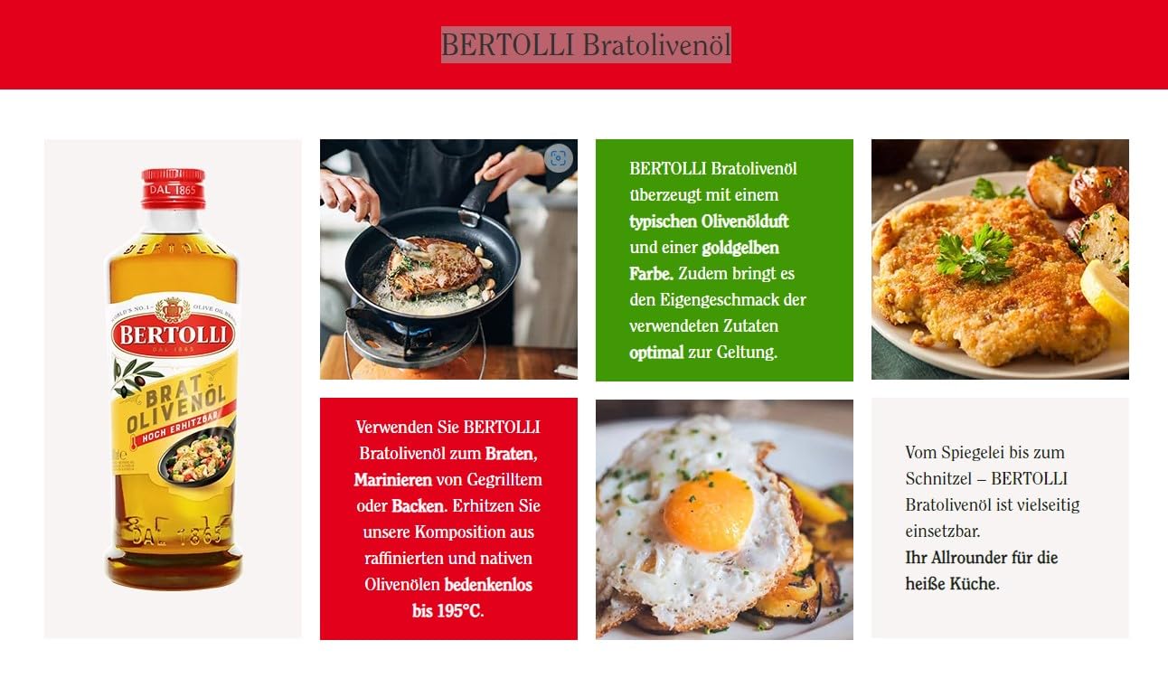 Bertolli Olej z oliwek do smażenia, 6-pak (6 x 500 ml)