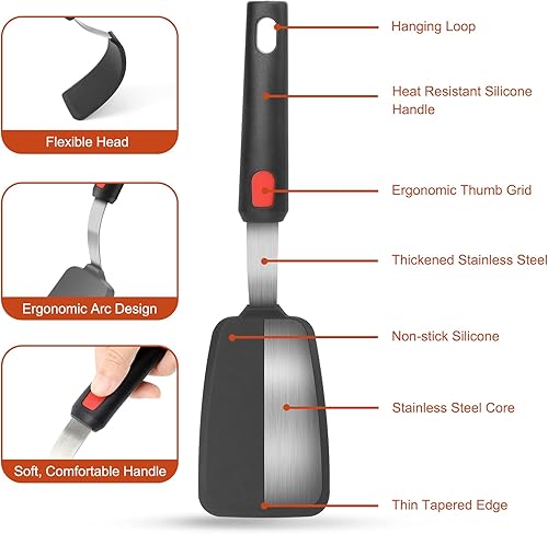 Miniatura 6 de HOTEC Batidores de acero inoxidable y espátula Turner