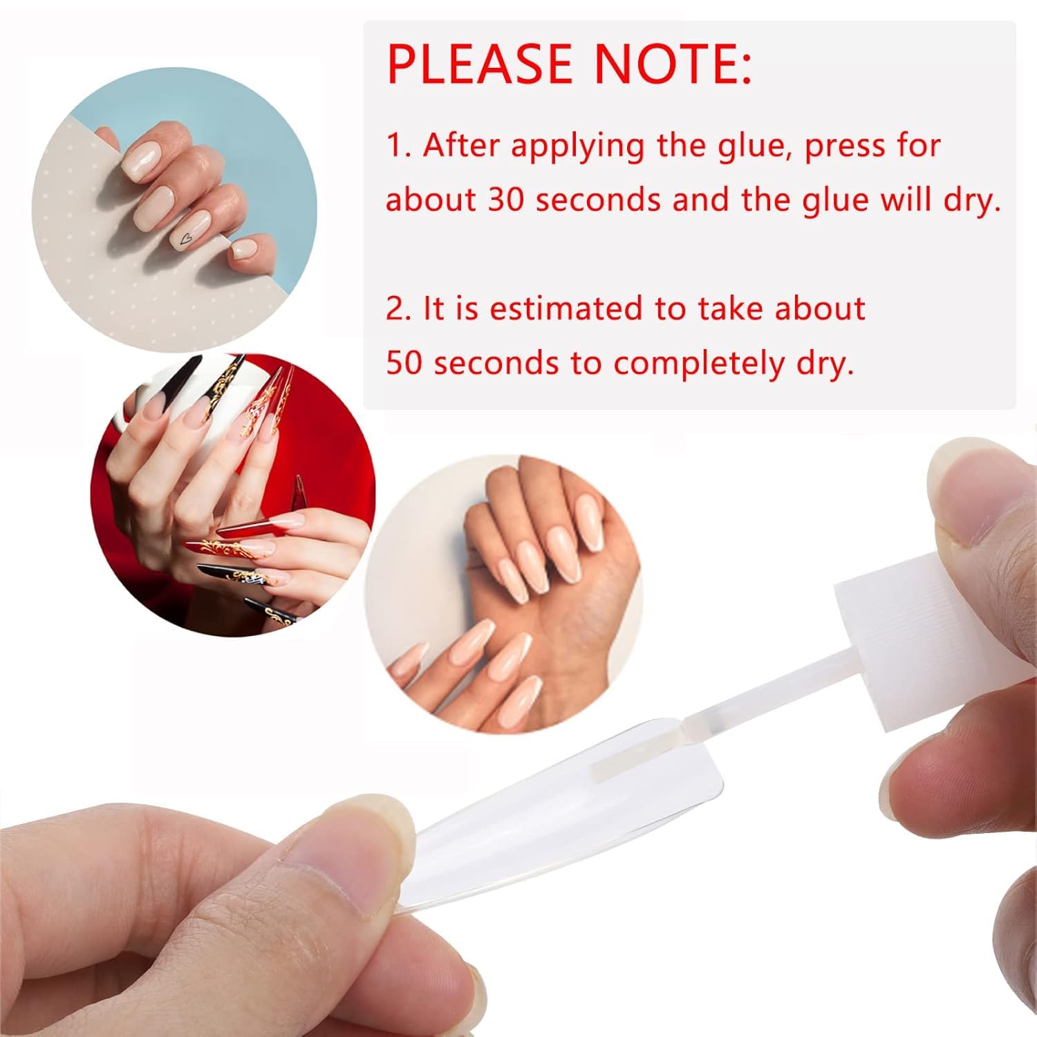 Helysan Brush On Nail Glue 10g for Acrylic Nails & Nail Tips – Strong Hold Quick Dry Nail Adhesive with Precision Brush Applicator – Long Lasting Professional Nail Extension Glue for Salon & Home Use 2