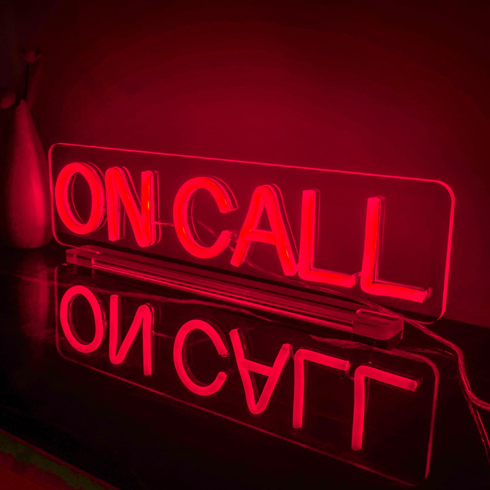 On Call Neon Sign, On a Call Sign for Office, On Call With Stand Tabletop Quiet LED Sign Light, Video Call In Progress Don't Disturb Sign Quiet Zoon Desk Sign, For Office, Game Room, Live House
