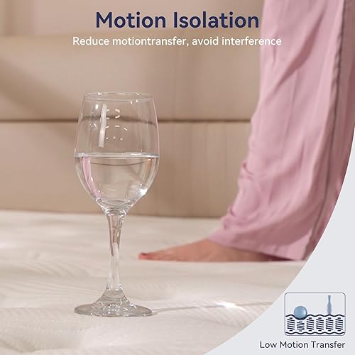 Miniatura 6 de Colchón de tamaño King, colchón King híbrido de 14 pulgadas en caja, resortes embolsados independientes, firmeza media, soporte de borde fuerte,