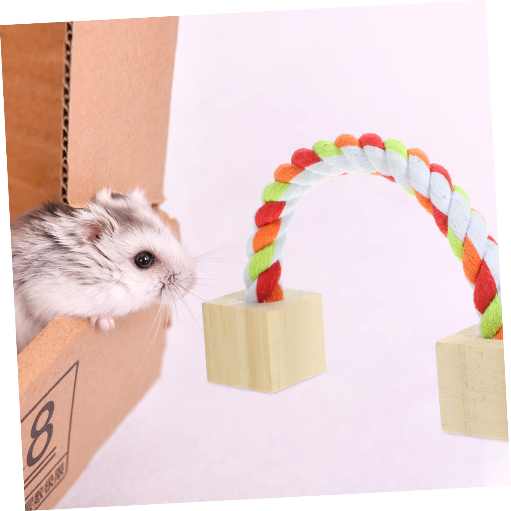 VANZACK Hamster Spielzeug Set mit Beißring aus Holz für Kleine Haustiere Kauspielzeug für Meerschweinchen und Kaninchen