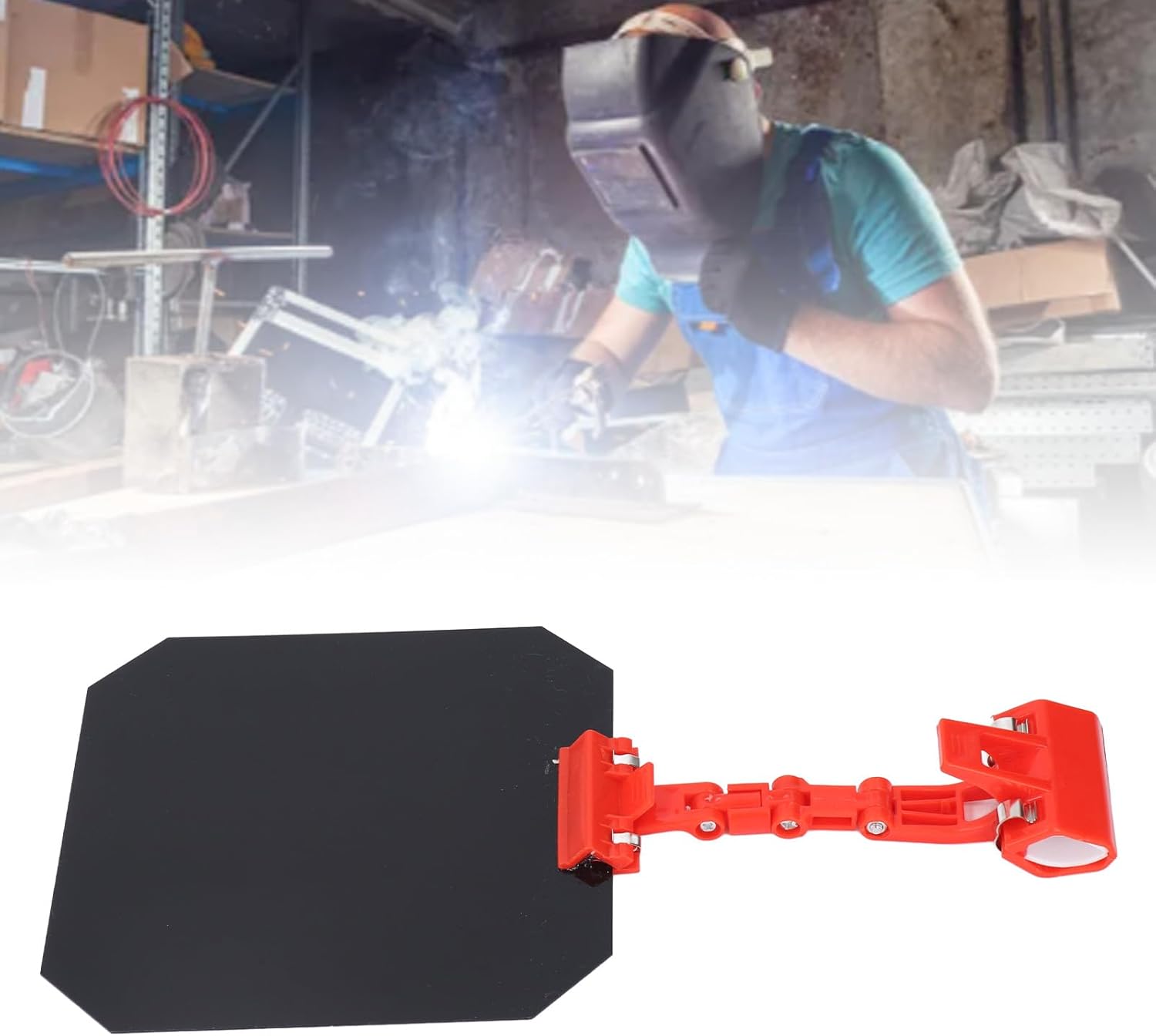 Portable Welding Blackout Panel, 7.09in Auto Dimming Adjustable Welding Curtains, Multifunctional Blackout Panel, Welding Helmet Alternative, Protecting the Face from Sparks