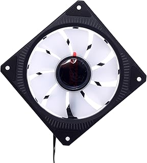 Havit Gamenote F2096 120mm RGB Case Fan, 1800RPM High Airflow Cooling, Vibrant Multi-Color RGB Lighting, Quiet Operation for Gaming PC Builds and Workstations – Black