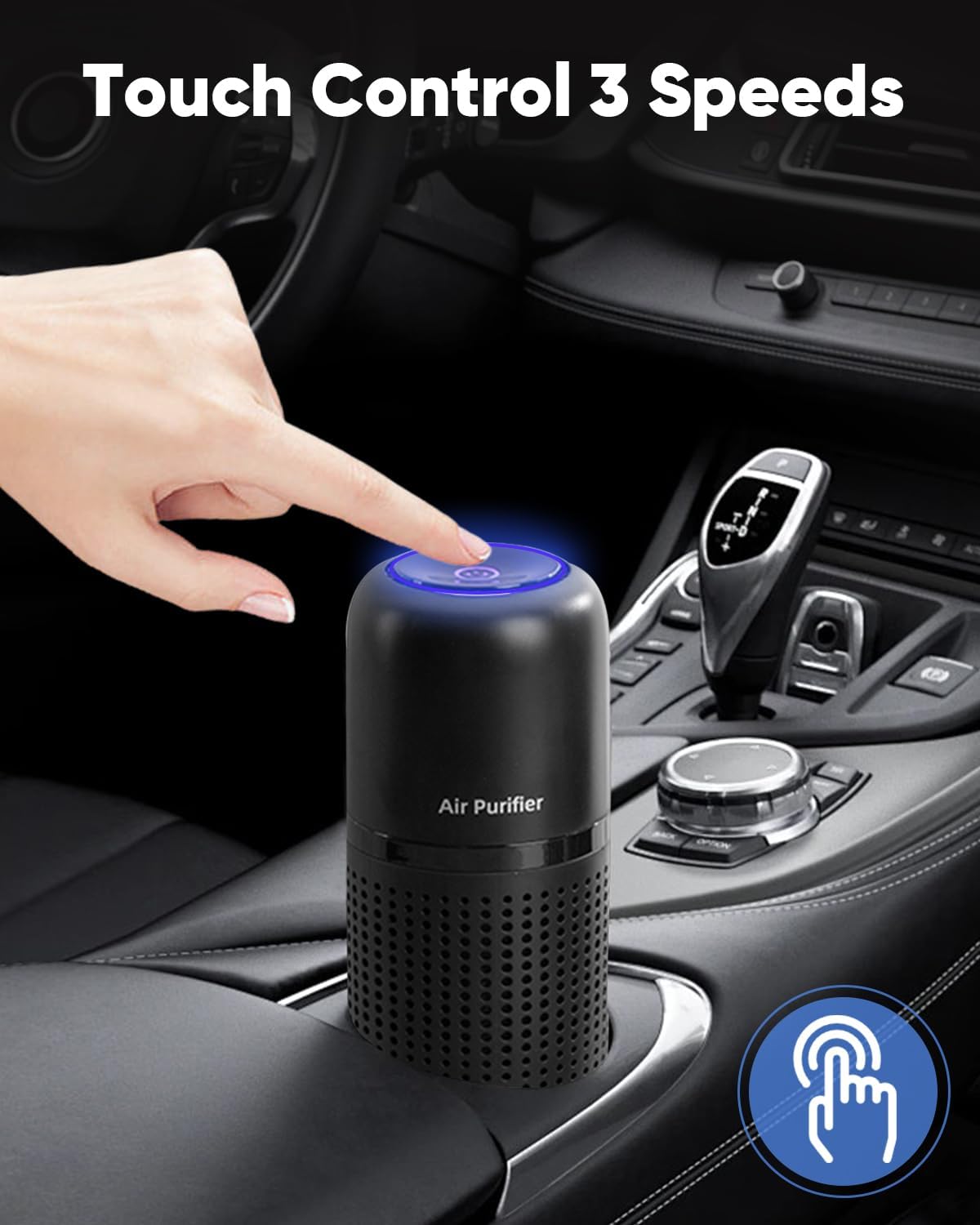 KEN BROWN Rechargeable Portable Air Purifier for Car, Office Bedroom Home, Quiet Air Cleaner for Dust, Smoke & Odors, USB-Powered, Compact for Desk & Bedroom