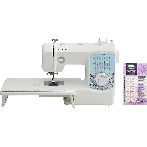 Brother XR3774 Sewing and Quilting Machine, 37 Built-in Stitches, Wide Table, 8 Sewing Feet and 10-Pack Pre-Wound Bobbins Included