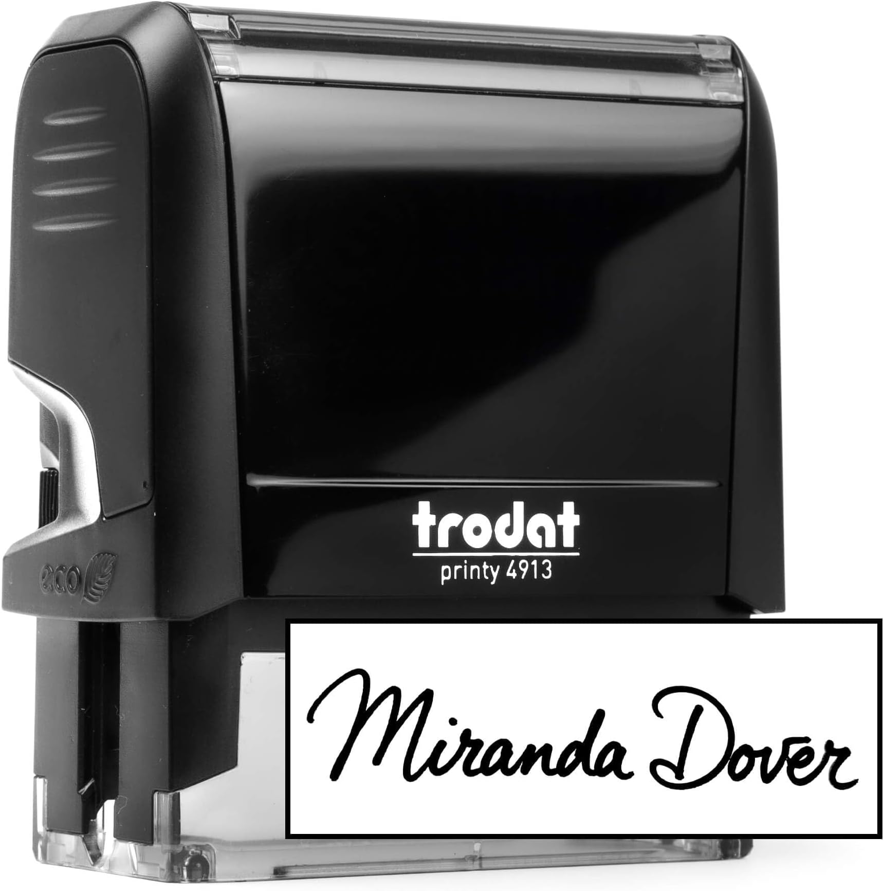 Custom Signature Stamp - Personalized Insignia - Self-Inking - Your Choice of 7 Ink Colors! (1, Large)