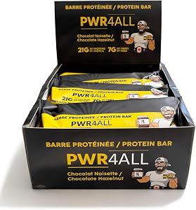 PWR4ALL - Chocolate Hazelnut Protein Bars - 7g Fibre, 21g Protein - (Box of 12)