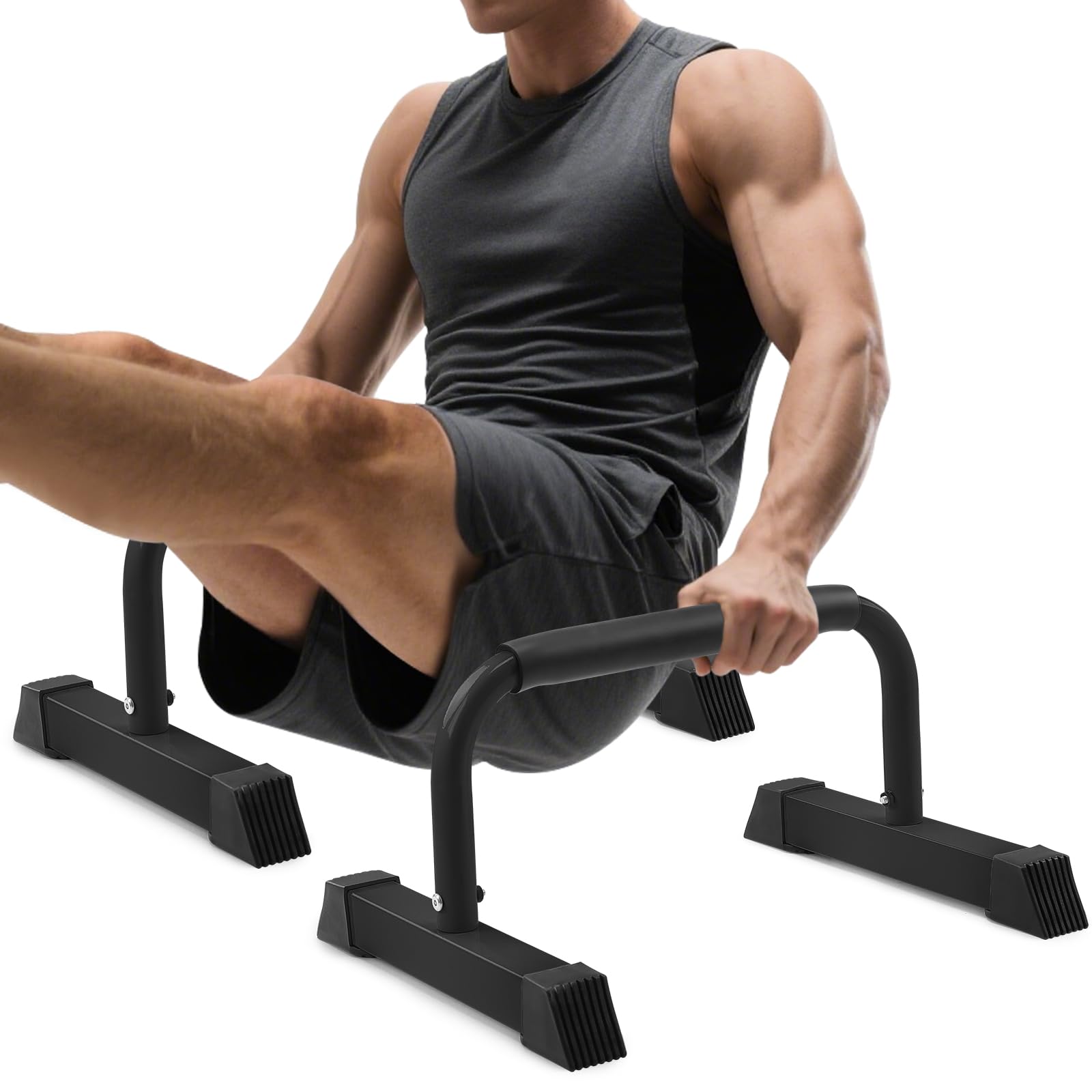 Push Up Bar, 700 LBS Potable Dip Bar with EVA Handle for Home GYM Gymnastics Calisthenics Equipment Apartment Courtyard Balcony Exercise Fitness Upper Body Arm Back Man Woman Kid (Black)