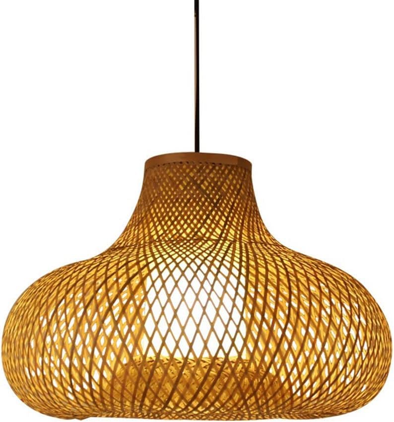 Luminaires contemporains en rotin fait main avec abat-jour 1 lumière