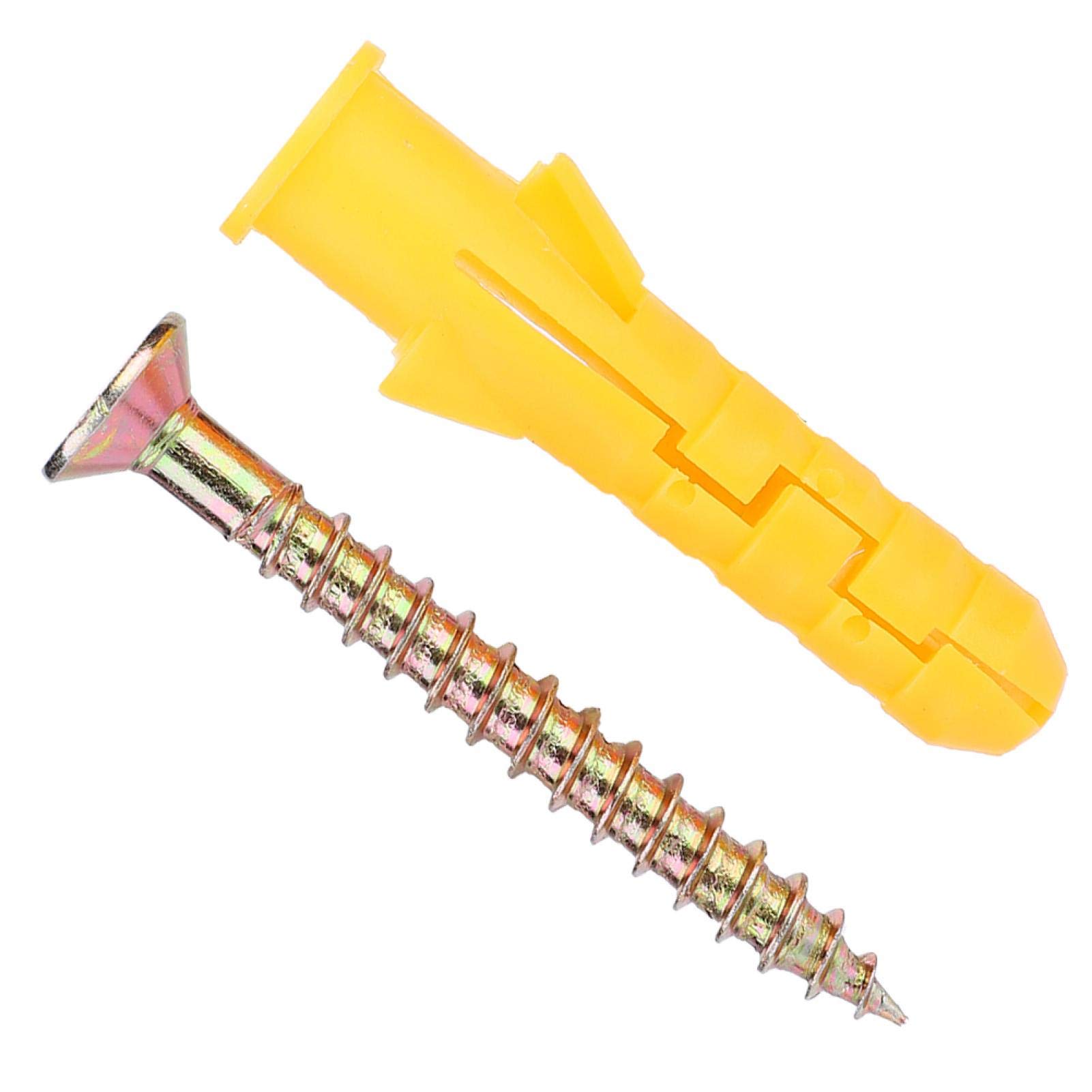 Plastic Expansion Pipe Column Anchor Wall Plug Frame Fixings Expansion Tube + Self-Tapping Screws Fastener Hardware Kit(?10mm 25-Pack)