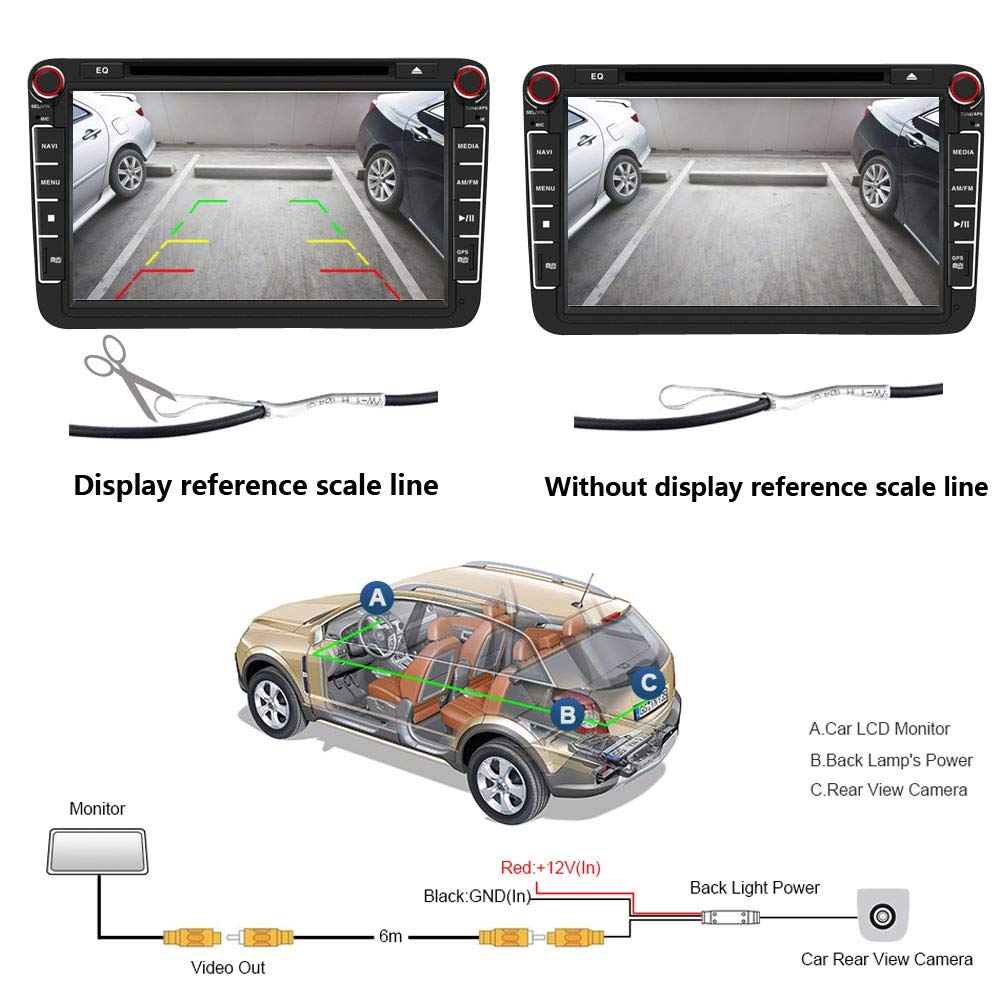 Auto Targa Posteriore Illuminata con Telecamera di Retromarcia Visione Notturna Sistema di Parcheggio Impermeabile per FIAT 500 twinair Abarth 500C 595C 695C 312C Linea 500X Telecamera CCD