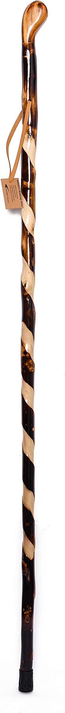 Mimetic Root Head Wooden Walking Stick (Dark Brown Color, 55 Inches, 1 Piece)