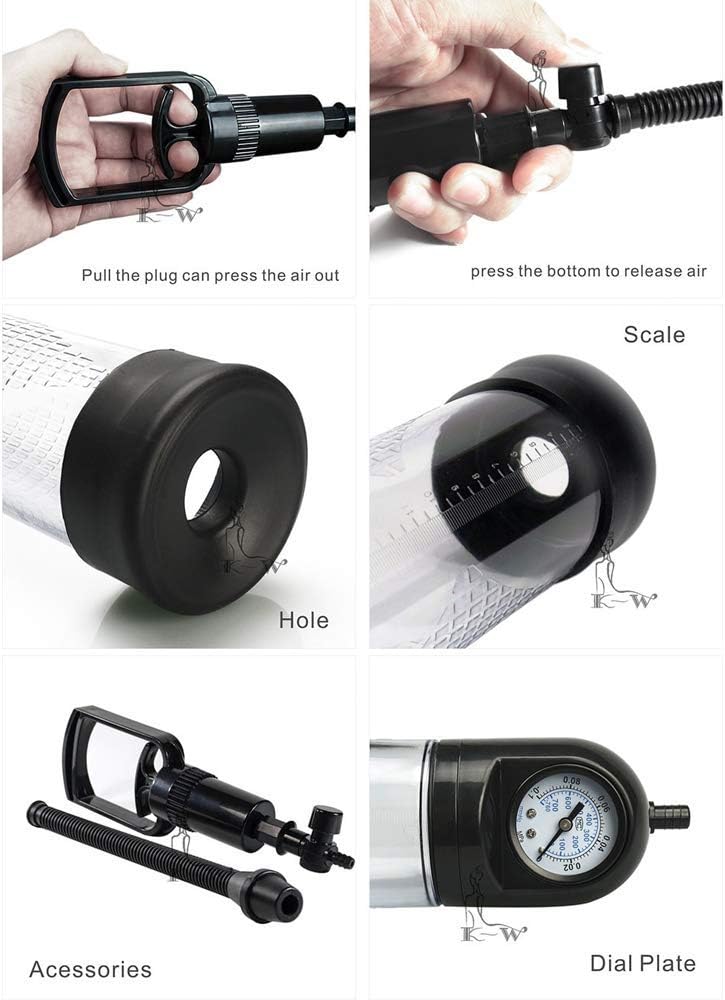 OKMINIOK Peni Vacuum Pump with Watch Enlargement Extender Exerciser Waterproof Adults Extender Enlargement Machine for Men